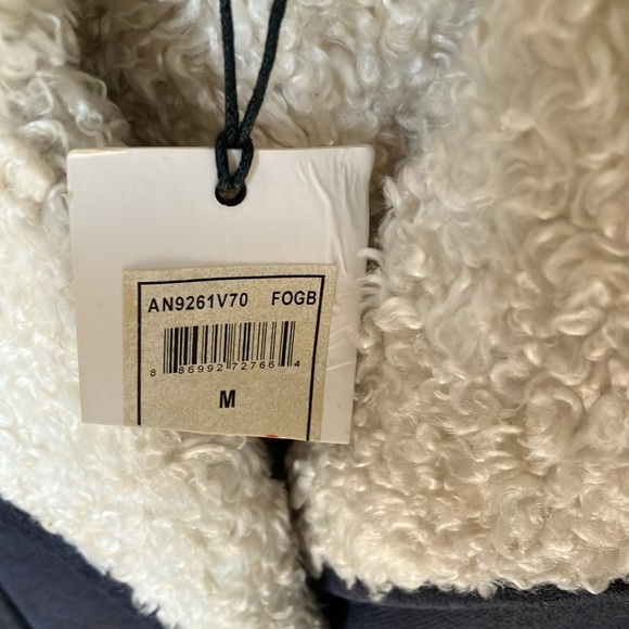 7 For All Mankind: Fog Blue Faux Suede/Shearling Moto Jacket- snap closure- M - Picture 4 of 16